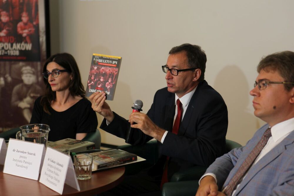 Konferencja prasowa w 80. rocznicę rozpoczęcia „operacji polskiej” NKWD. Fot. Inga Budweil (IPN)