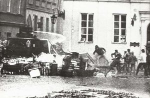 "Barricade fight" street incidents at the Old Town in Warsaw on May 3rd, 1983.