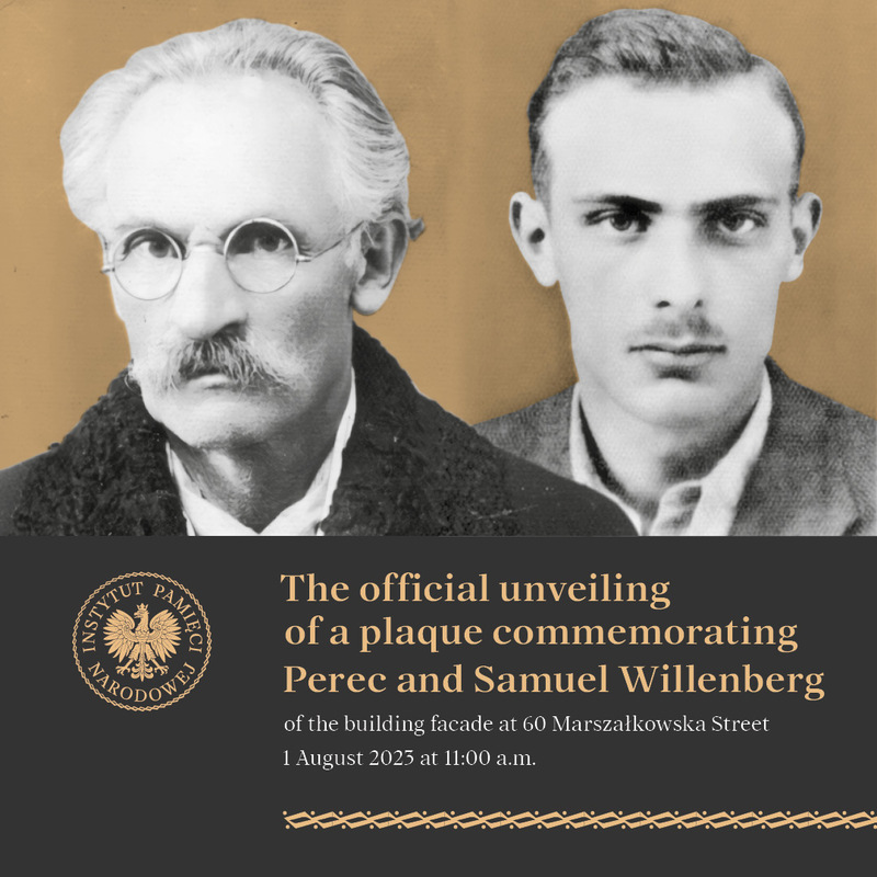 The official unveiling of a plaque commemorating Perec and Samuel Willenberg, 1 August 2023