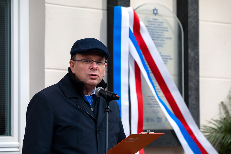 The unveiling of a memorial Matzeva in Łowicz; 21 March 2024; Photo:Sławek Kasper IPN