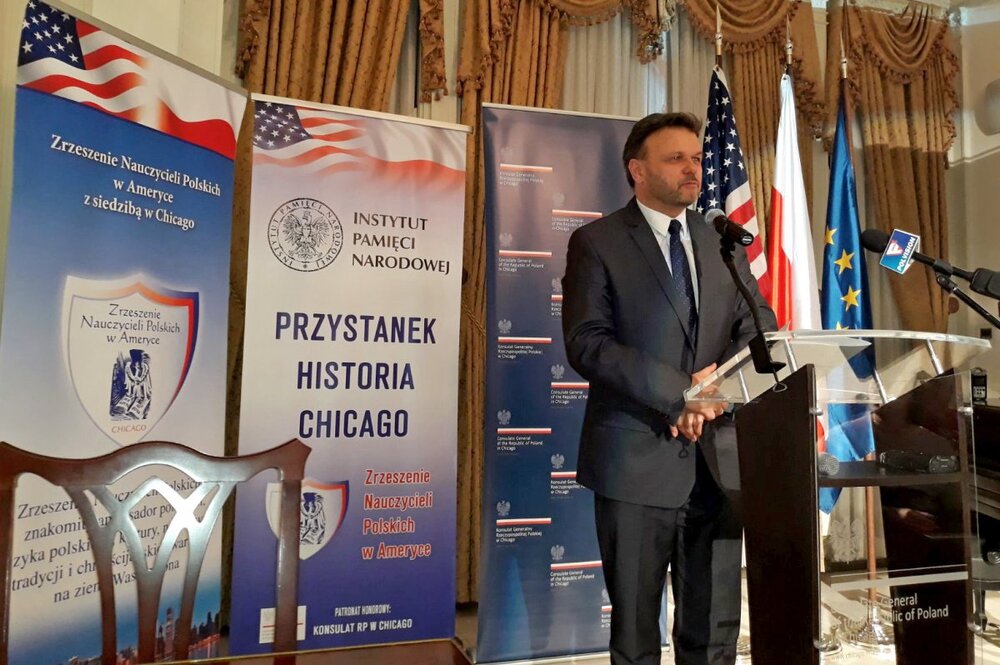 Uroczystość otwarcia „Przystanku Historia IPN” w Chicago. Dyrektor Biura Edukacji Narodowej IPN Adam Hlebowicz – 18 stycznia 2018