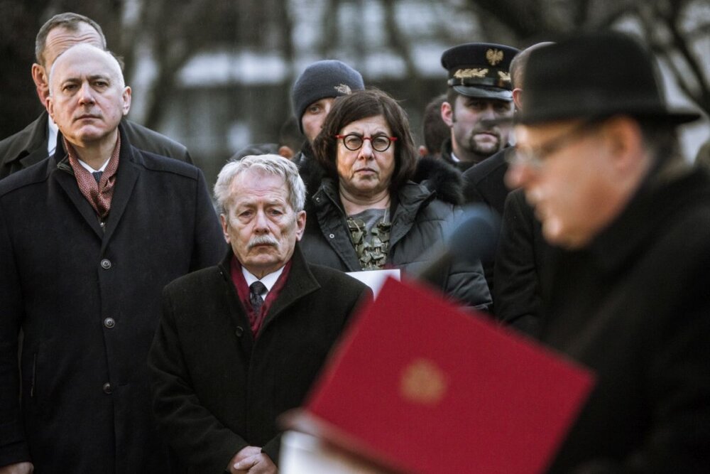 Uroczystości pod pomnikiem Bohaterów Getta w Warszawie – 29 stycznia 2018. Fot. Sławomir Kasper (IPN)