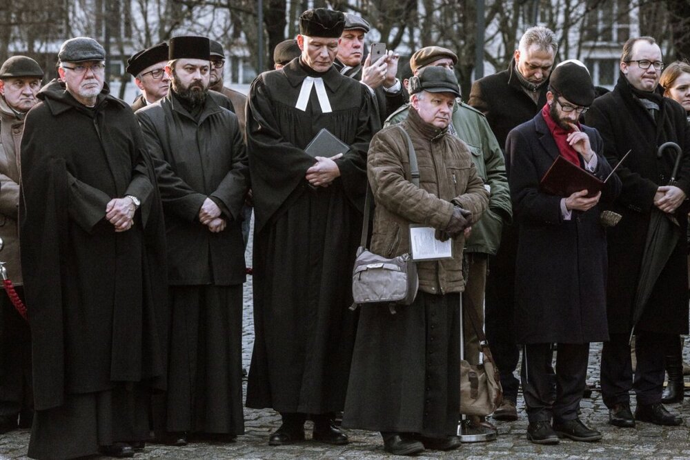 Uroczystości pod pomnikiem Bohaterów Getta w Warszawie – 29 stycznia 2018. Fot. Sławomir Kasper (IPN)