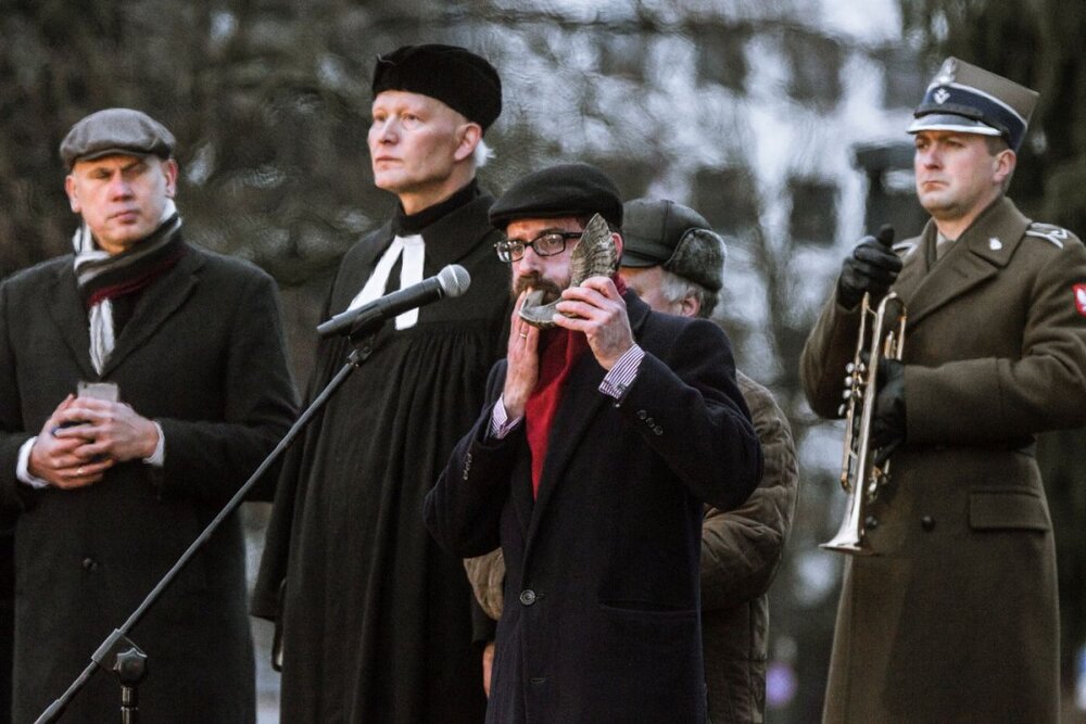 Uroczystości pod pomnikiem Bohaterów Getta w Warszawie – 29 stycznia 2018. Fot. Sławomir Kasper (IPN)