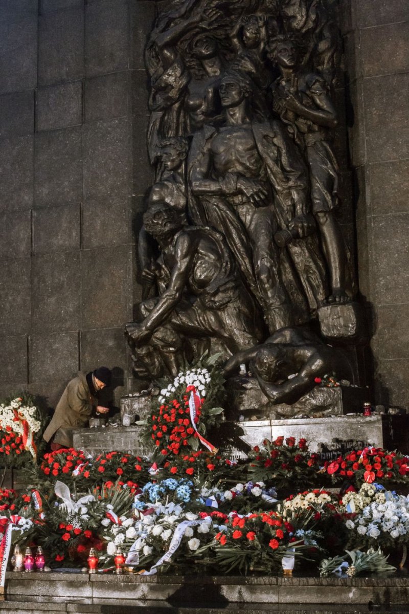 Uroczystości pod pomnikiem Bohaterów Getta w Warszawie – 29 stycznia 2018. Fot. Sławomir Kasper (IPN)