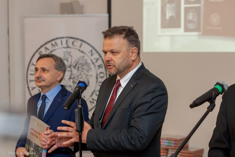 Konferencja prasowa IPN i MEN na temat „Operacji polskiej" NKWD". Adam Hlebowicz, p.o. dyrektora BEN IPN – 13 lutego 2018. Marcin Jurkiewicz (IPN)