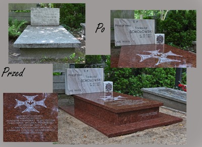 Wyremontowany grób płk. prof. Tadeusza Sokołowskiego znajdujący się na Cmentarzu Centralnym w Szczecinie